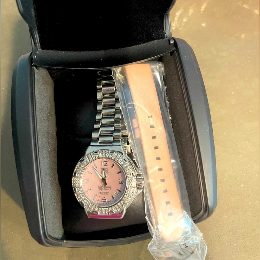 Tag Heuer Formula 1 pink faced Diamond watch